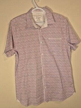 Floral Print Contrast Mens Shirt Paper Denim & Cloth Cotton Casual